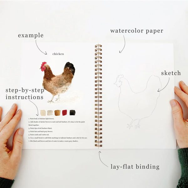 Cahier d'aquarelle 'Animals' | EMILY LEX STUDIO