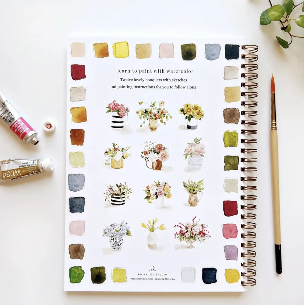 Cahier d'aquarelle 'Bouquets' | EMILY LEX STUDIO