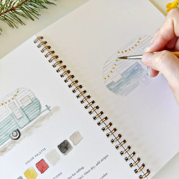 Cahier d'aquarelle 'Camping' | EMILY LEX STUDIO