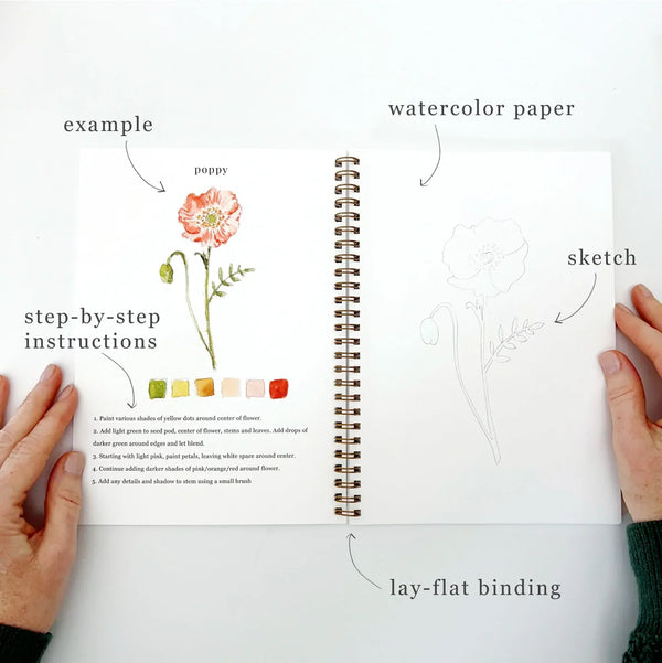 Cahier d'aquarelle 'Flowers' | EMILY LEX STUDIO