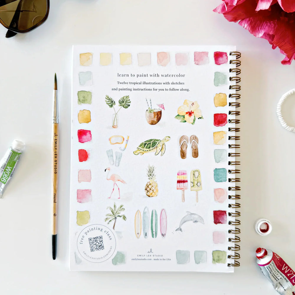 Cahier d'aquarelle 'Tropical' | EMILY LEX STUDIO