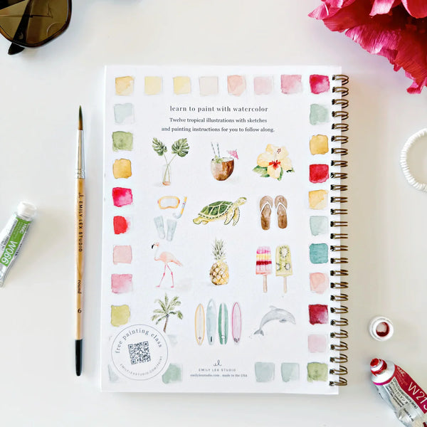 Cahier d'aquarelle 'Tropical' | EMILY LEX STUDIO