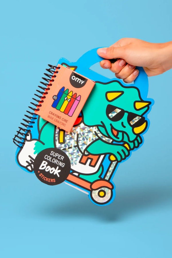 Cahier de Coloriage & Stickers 'Dino' | OMY