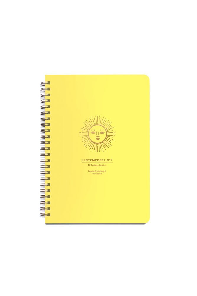 Cahier à spirales 'Soleil' jaune | LES ÉDITIONS DU PAON