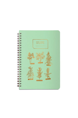 Cahier de recettes "Mes aromates" vert menthe | LES ÉDITIONS DU PAON