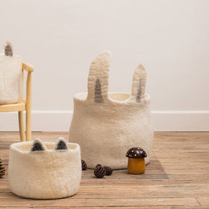 Corbeille 'Pasu Kitty' en laine feutrée | MUSKHANE