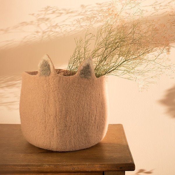 Corbeille 'Pasu Foxy' en laine feutrée | MUSKHANE