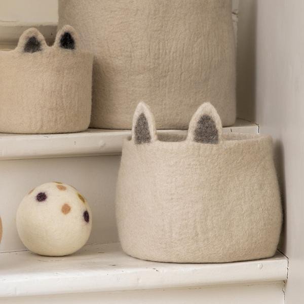 Corbeille 'Pasu Foxy' en laine feutrée | MUSKHANE