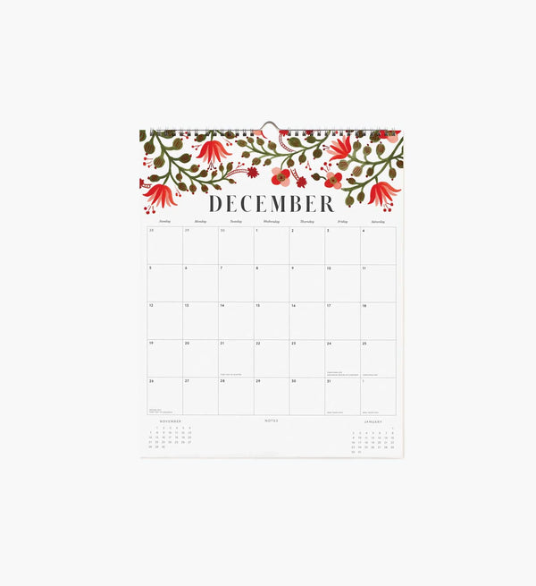 Calendrier mural 2027 ‘Floral' | RIFLE PAPER CO