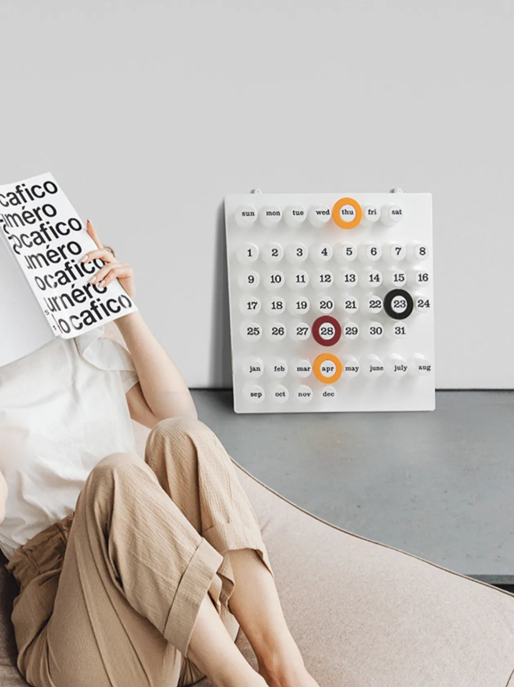 Calendrier perpétuel mural Blanc | RING-A-DATE