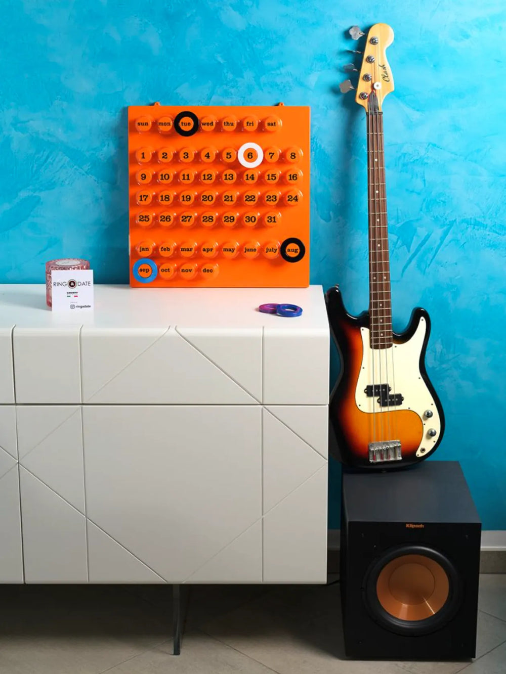 Calendrier perpétuel mural Orange | RING-A-DATE