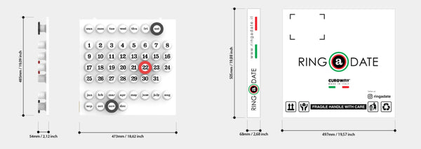 Calendrier perpétuel mural Vert | RING-A-DATE