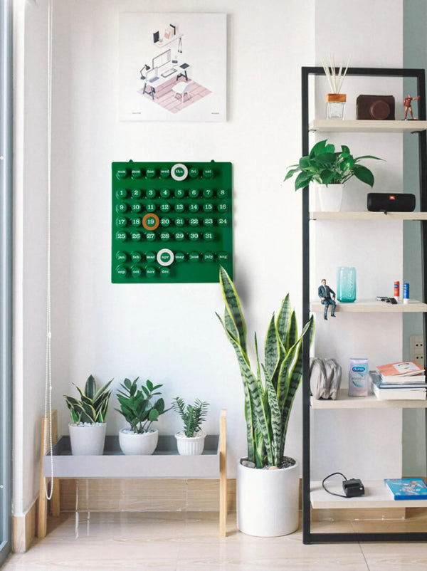 Calendrier perpétuel mural Vert | RING-A-DATE