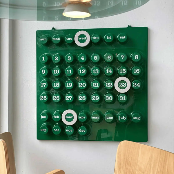 Calendrier perpétuel mural Vert | RING-A-DATE