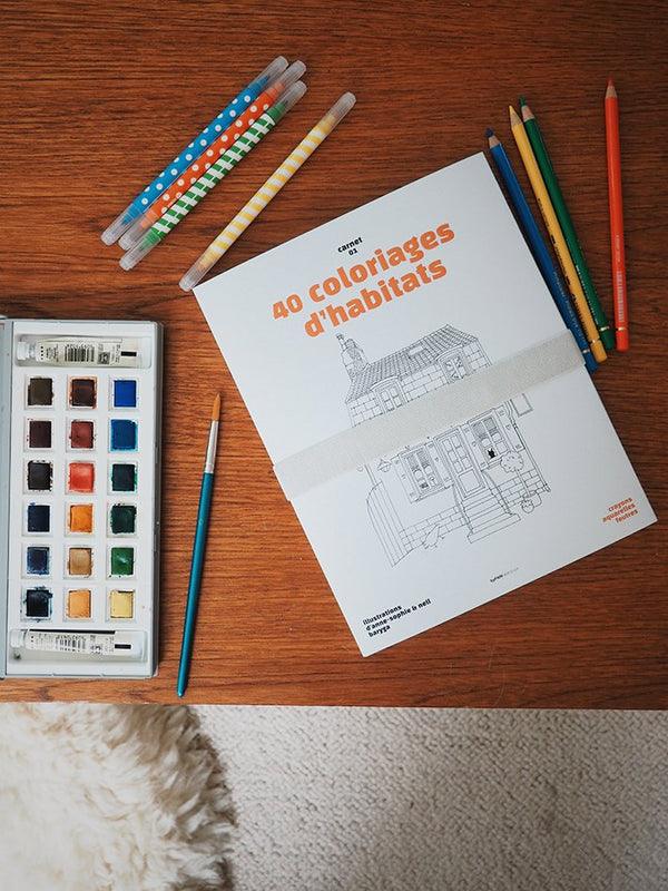 Carnet de 40 coloriages d'habitats | BY PAN