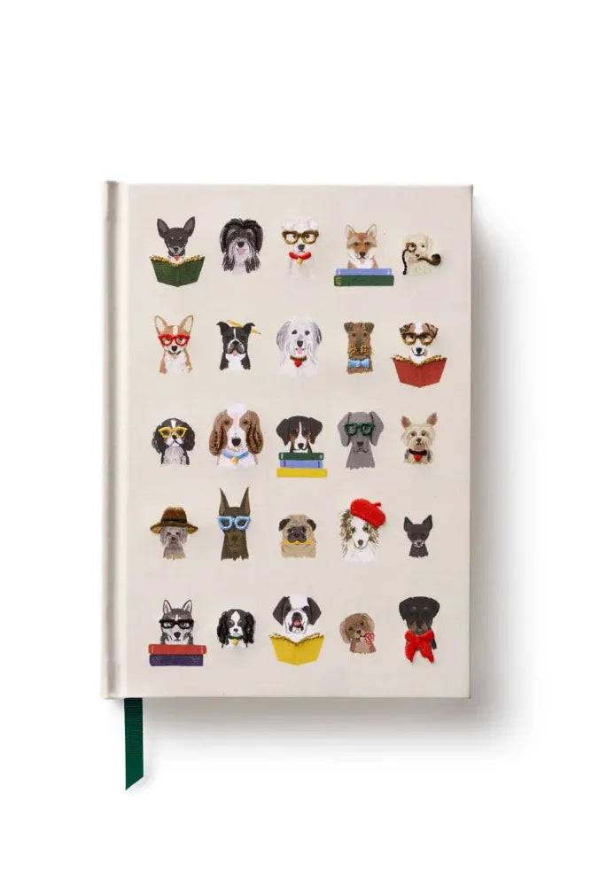 Carnet brodé 'Studious dogs' | RIFLE PAPER CO