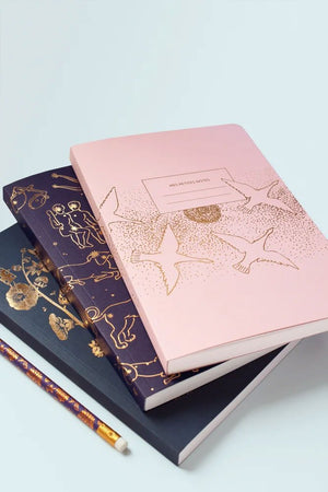 Carnet dos carré 'Envol' Rose | LES ÉDITIONS DU PAON