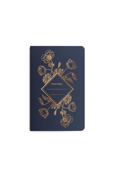 Carnet cousu "Poppy" bleu marine | LES ÉDITIONS DU PAON