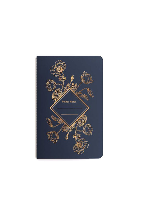 Carnet cousu "Poppy" bleu marine | LES ÉDITIONS DU PAON