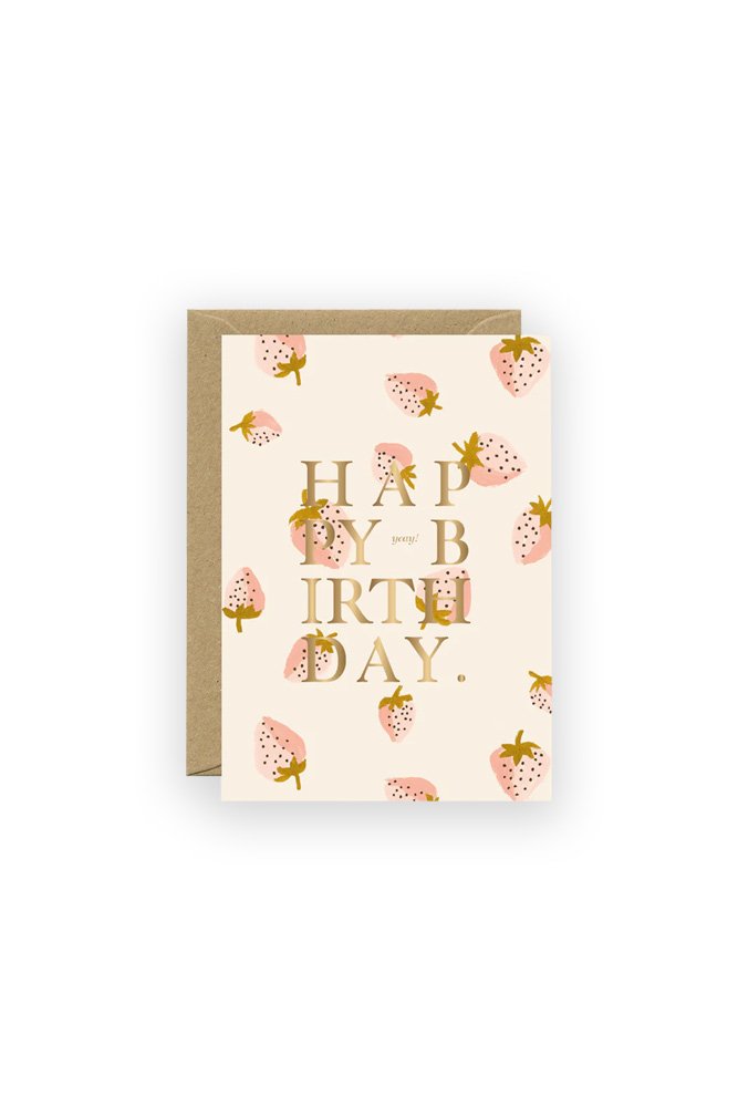 Carte 'Gold Strawberries Birthday' | ALL THE WAYS TO SAY