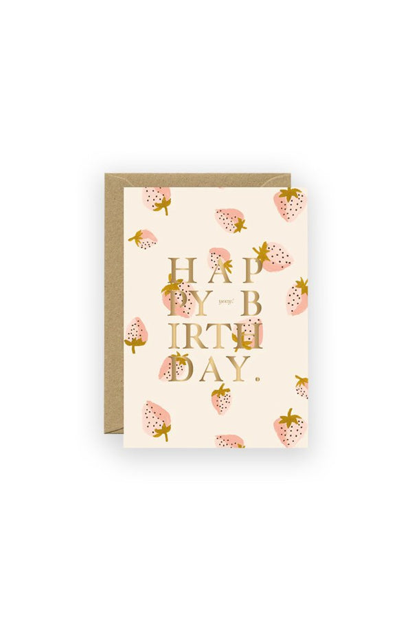 Carte 'Gold Strawberries Birthday' | ALL THE WAYS TO SAY