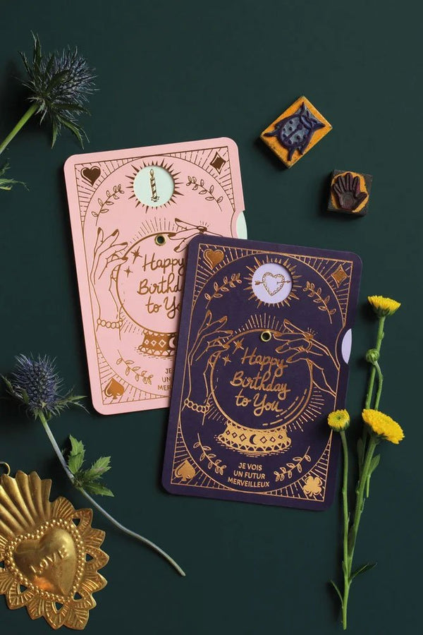 Carte 'Voyance' violet | LES ÉDITIONS DU PAON