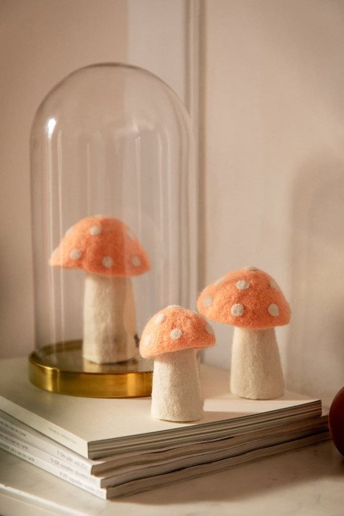 Champignon en laine feutrée 'Dotty' L | MUSKHANE