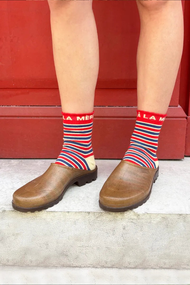 Chaussettes 'Face à la mère' Rayées | TAJINEBANANE