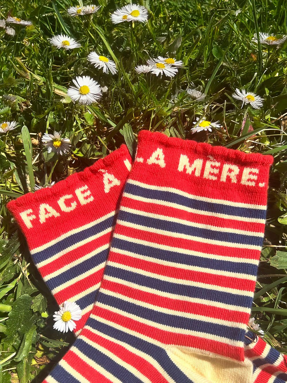 Chaussettes 'Face à la mère' Rayées | TAJINEBANANE