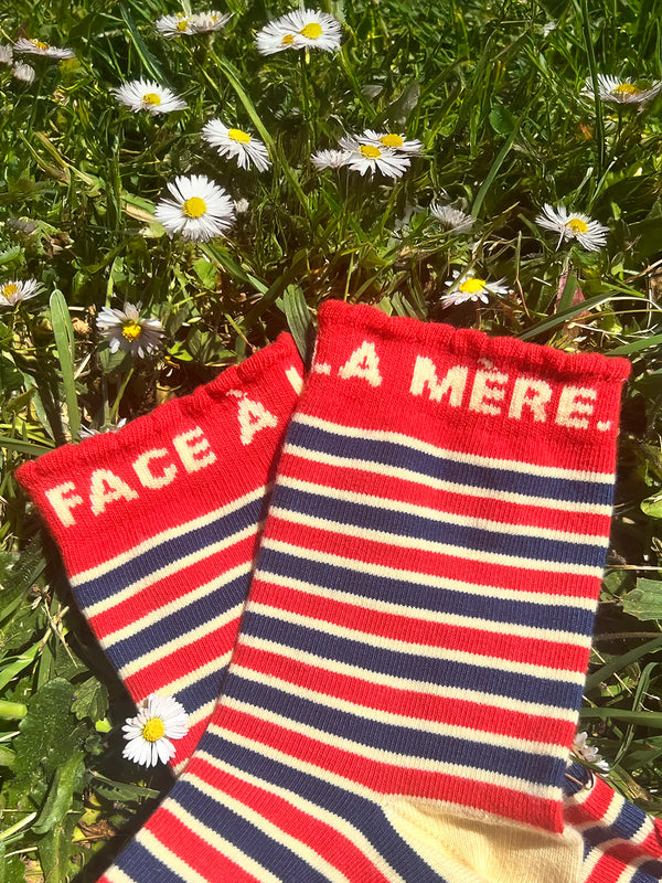 Chaussettes 'Face à la mère' Rayées | TAJINEBANANE