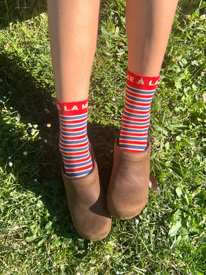 Chaussettes 'Face à la mère' Rayées | TAJINEBANANE