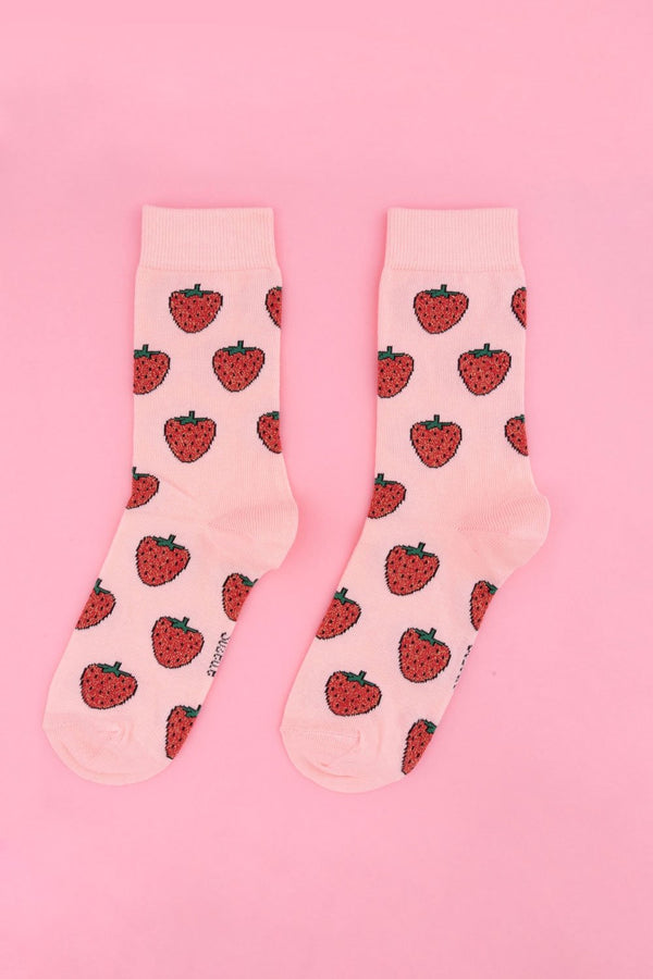 Chaussettes à paillettes Fraises | COUCOU SUZETTE