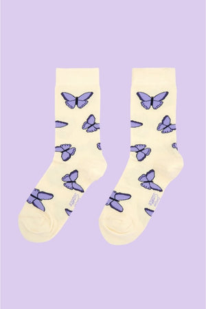 Chaussettes Papillon mauve | COUCOU SUZETTE