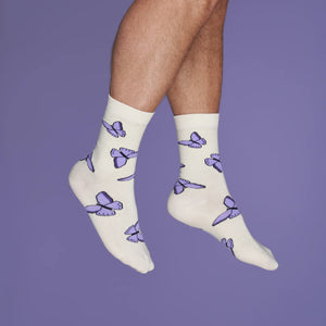 Chaussettes Papillon mauve | COUCOU SUZETTE