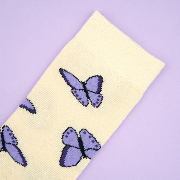 Chaussettes Papillon mauve | COUCOU SUZETTE