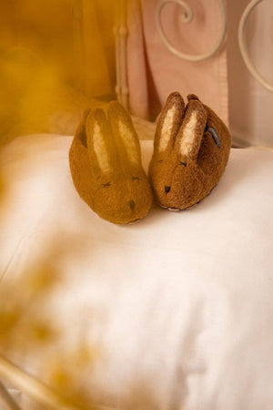 Chaussons Lapin en laine feutrée Mangrove | MUSKHANE