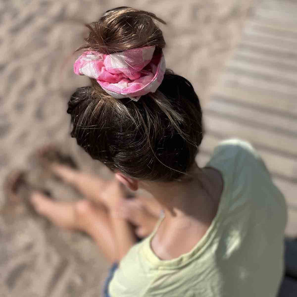 Chouchou Vichy Rose fluo | ROSE IN APRIL