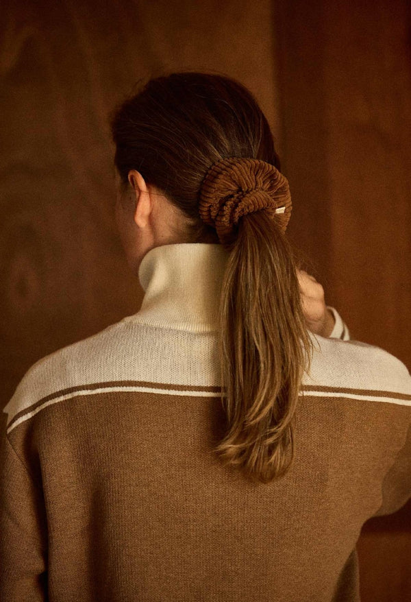 Chouchou XL Velours Camel | GABRIELLE