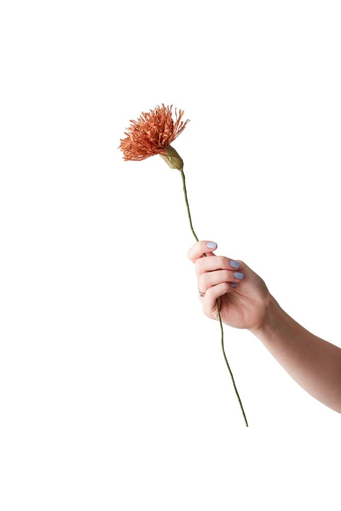 Fleur en papier Chrysanthème Ocre foncé | STUDIO ABOUT