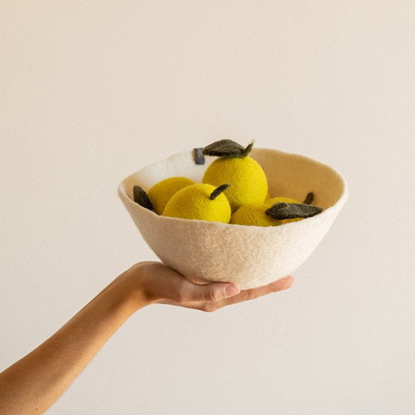 Citron en laine feutrée | MUSKHANE