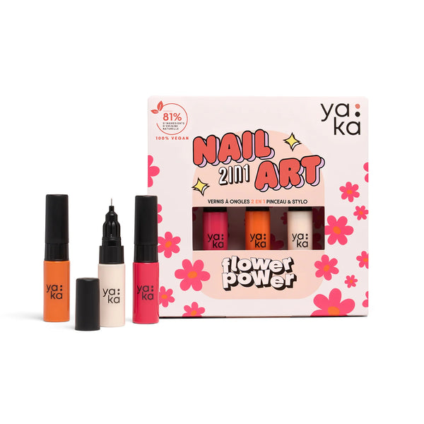 Coffret vernis à ongles nail art 2en1 ‘Flower Power’ | YAKA