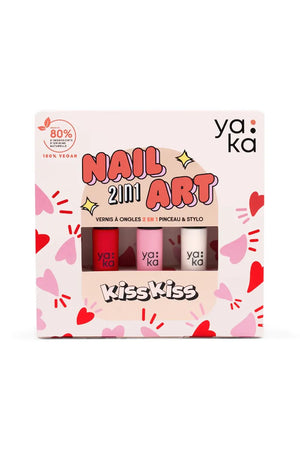 Coffret vernis à ongles nail art 2en1 ‘Kiss Kiss’ | YAKA