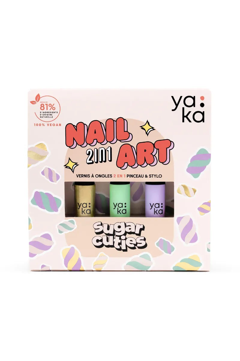 Coffret vernis à ongles nail art 2en1 ‘Sugar Cuties’ | YAKA