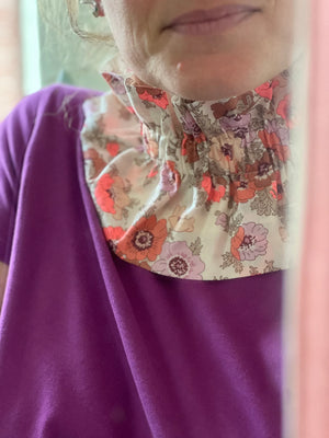 Col amovible Liberty Coquelicot Néon | MA PRUNE CÉLESTE