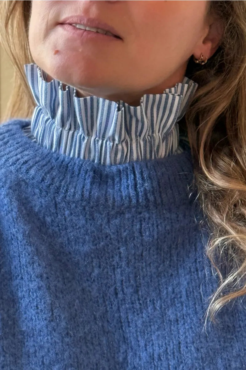 Col amovible Rayé Bleu | MA PRUNE CÉLESTE