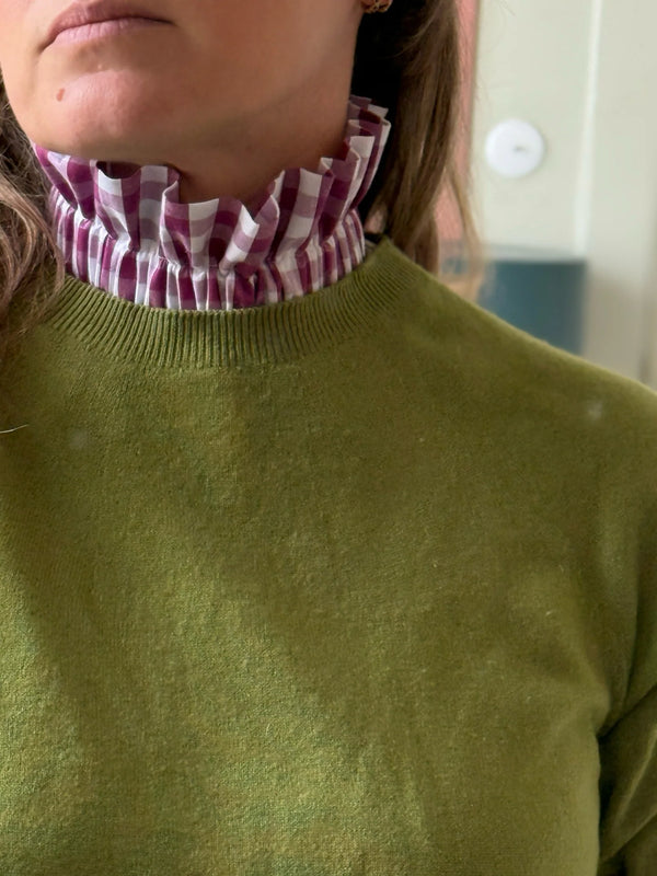 Col amovible Vichy Aubergine | MA PRUNE CÉLESTE