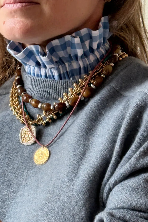 Col amovible Vichy Bleu Jean | MA PRUNE CÉLESTE