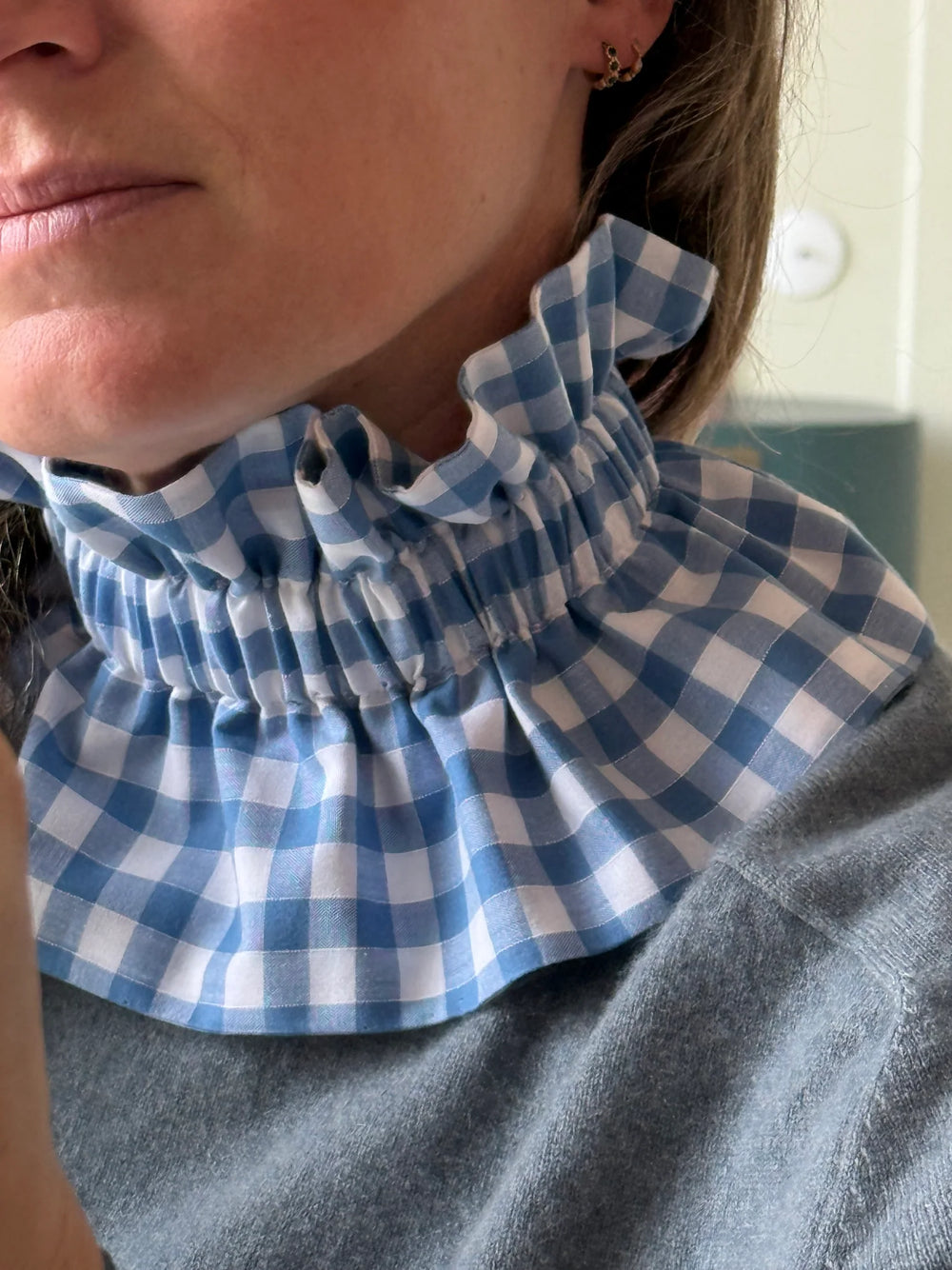 Col amovible Vichy Bleu Jean | MA PRUNE CÉLESTE