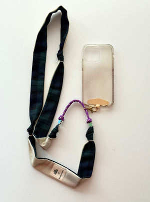 Cordon de téléphone Tartan vert | MARIE STAREK X MA PRUNE CELESTE X MOUFLETTE