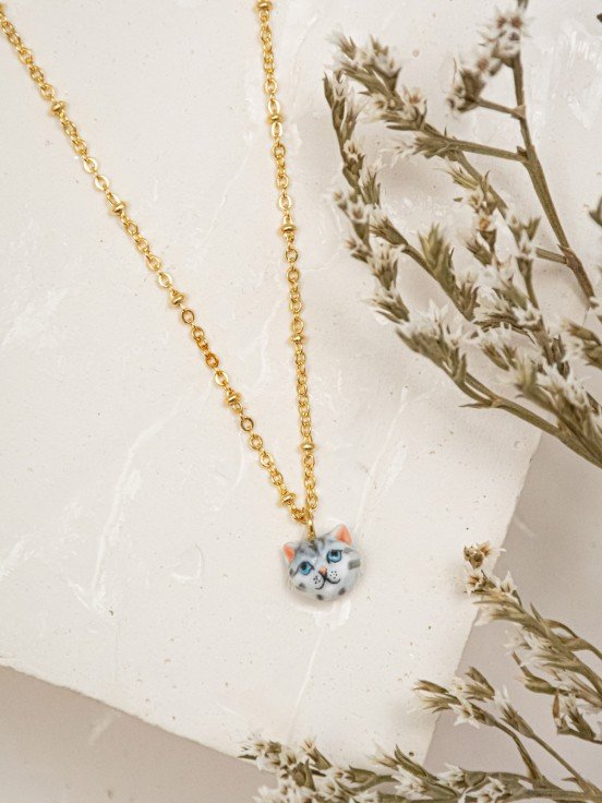 Collier Tête de chat 'Tabby' | NACH BIJOUX